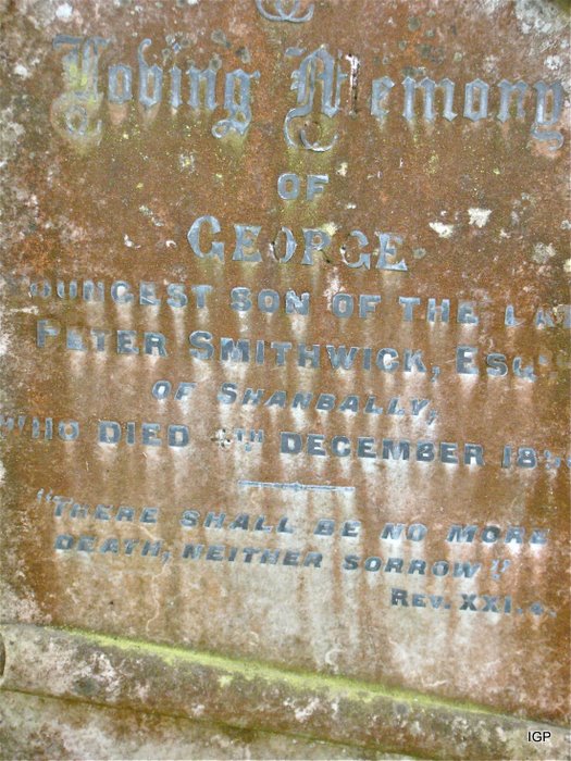 George Smithwick - headstone - Ballymackey Church of Ireland