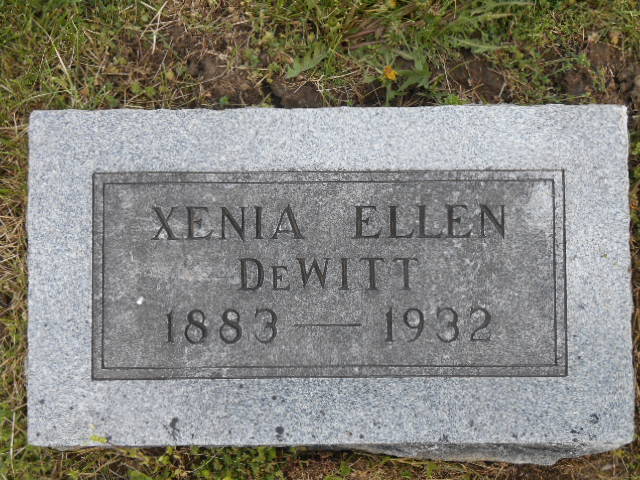 Xenia Ellen (Cooper) DeWitt - headstone